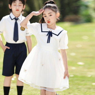 幼儿园园服夏季 毕业照服小学生英伦风校服幼儿园六一蓬蓬裙表演服