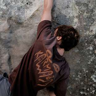 Tee法国复古水洗渐变Logo印花攀岩Tee户外运动短袖 Karma8a Ombre