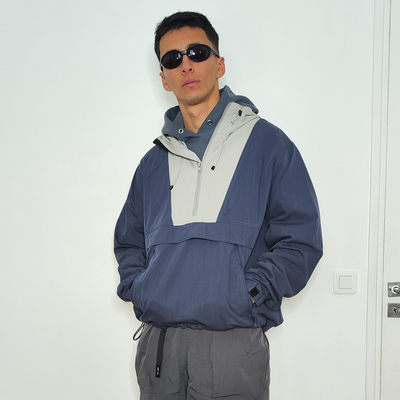 Karma8a蓝灰拼色户外卫衣