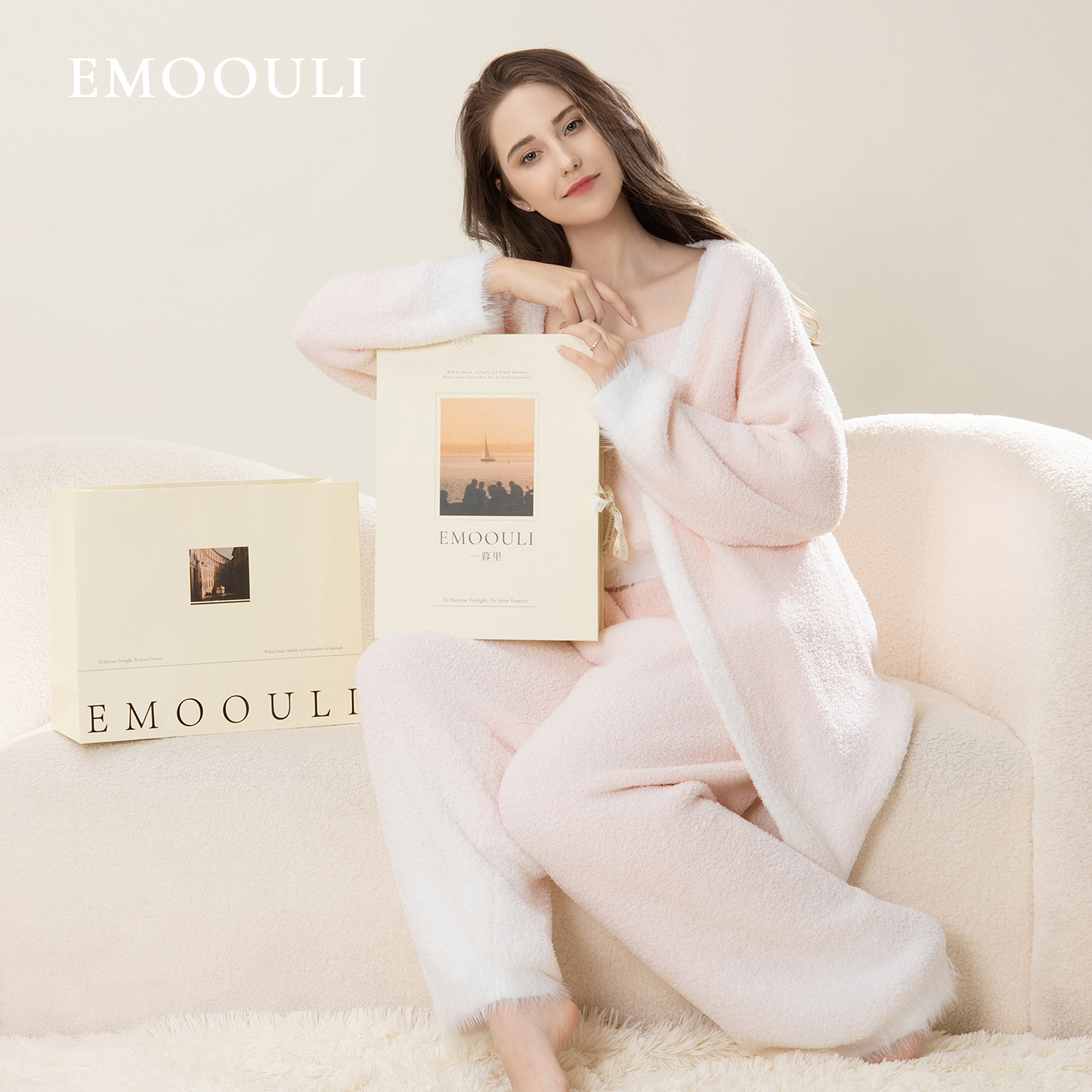 一暮里可定制刺绣加厚睡衣套装