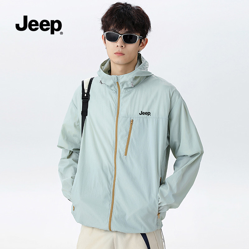Jeep吉普防晒衣男女防紫外线薄款防晒服透气不闷热户外钓鱼外套
