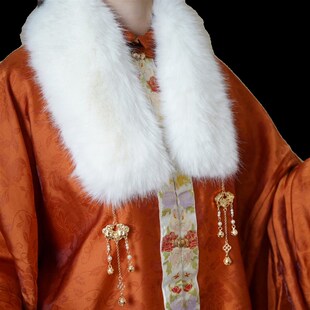 云深雾浅 冬季白色百搭仿狐狸z毛汉服毛领国风温暖毛领子质感围脖