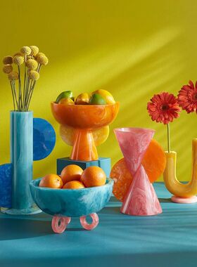 美国Jonathan AdlerU型花瓶轻奢摆件简约亚克力花器ins风家居高级