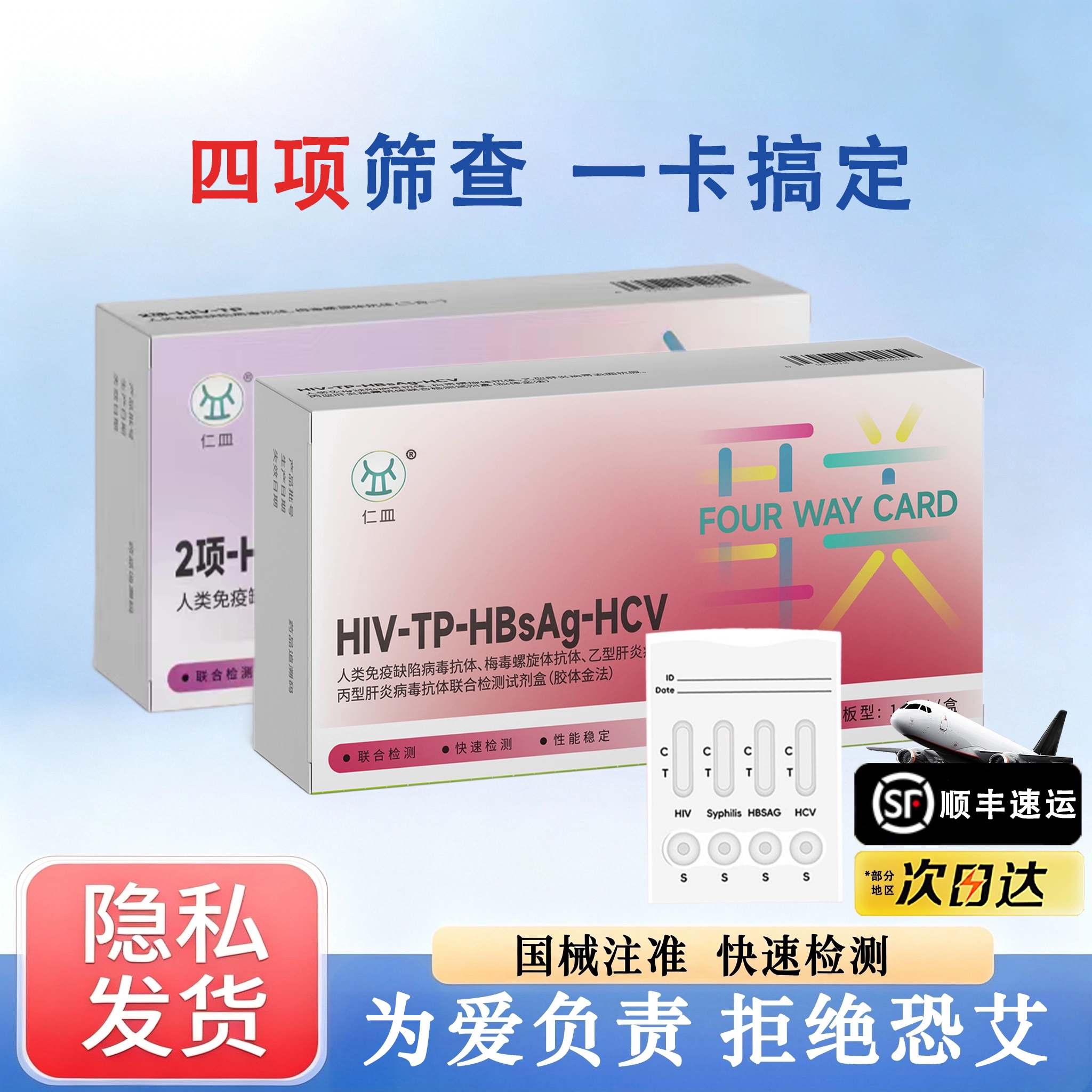 HIV梅毒四合一自测试纸图片