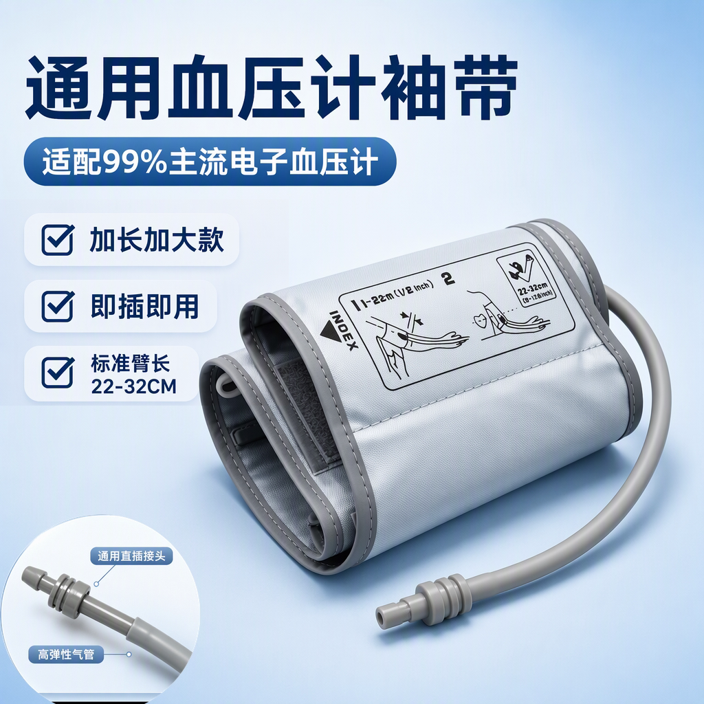 通用型电子血压计臂带袖带绑带气囊上臂式血压机计袖臂带配件接头