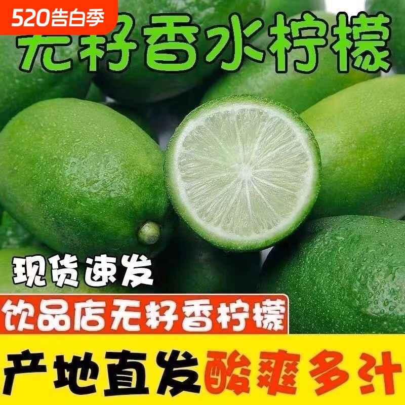 海南香水柠檬青柠檬新鲜香柠檬海南应当季水果无籽奶茶店专用大果