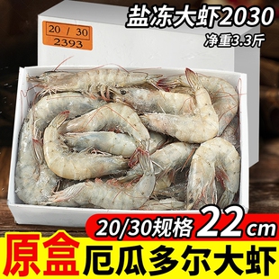厄瓜多尔白虾大虾盐冻2030鲜活速冻南美白虾基围虾海捕虾对虾海鲜