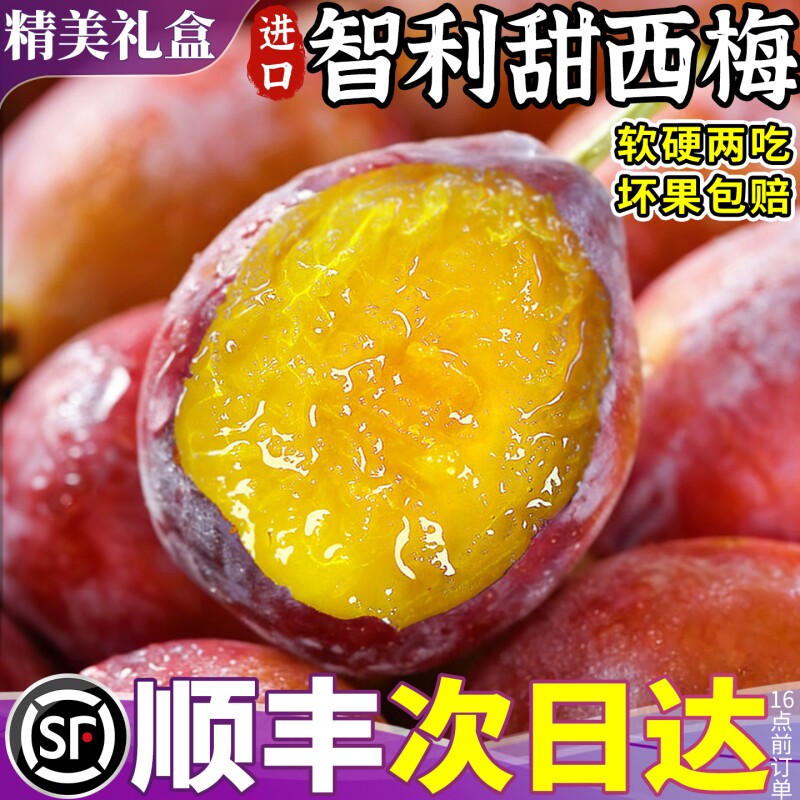 顺丰 智利进口西梅新鲜5斤大果礼盒法兰西脆甜李子水果应当季整箱