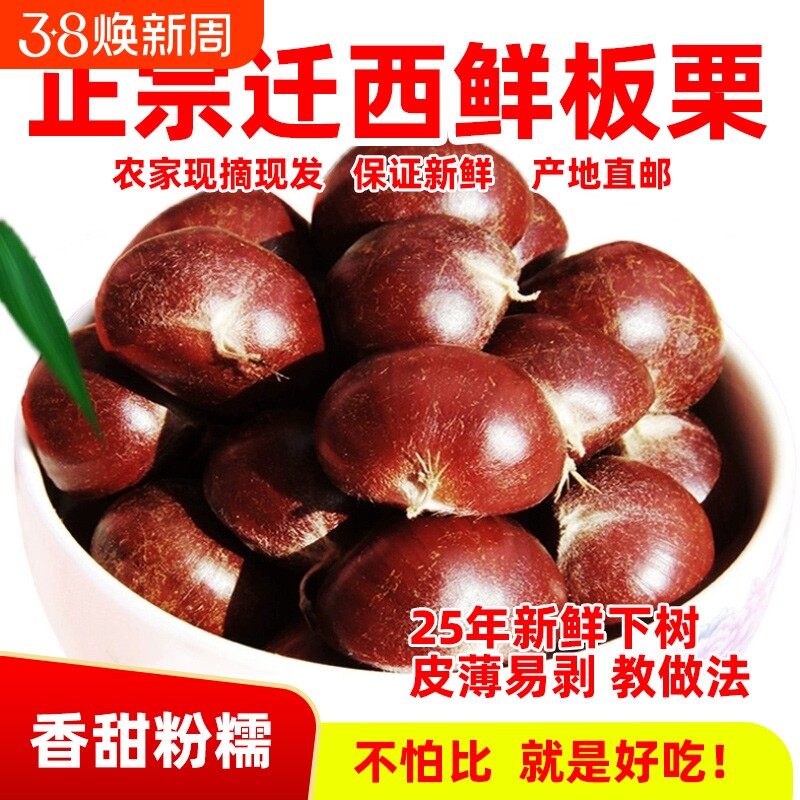 2025年正宗河北唐山迁西板栗生新鲜栗子3113燕山油栗子产