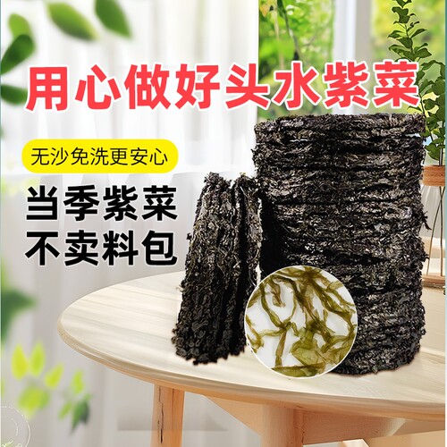 福建霞浦头水紫菜干货特级免洗500g无沙散装商用一级高端即食新货