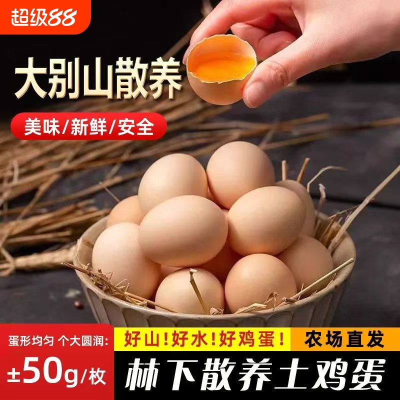 鸡蛋口感鲜嫩山林散养鸡蛋好吃