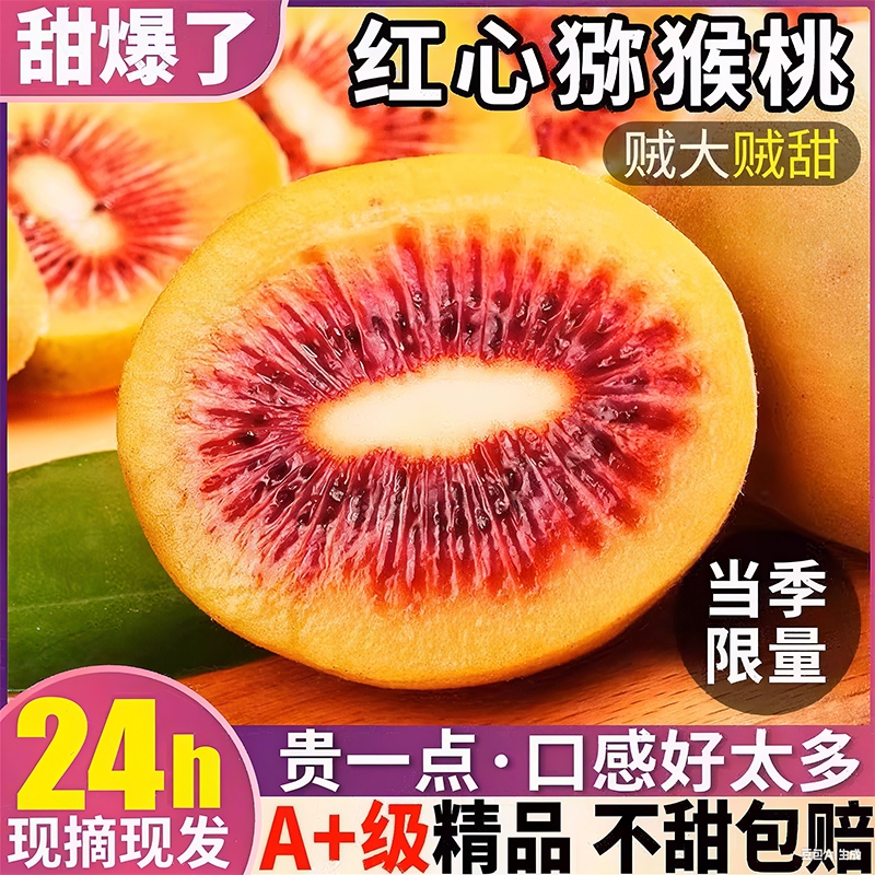 四川红心猕猴桃新鲜奇异果30枚装当季现摘蒲江弥猴桃水果礼盒整箱