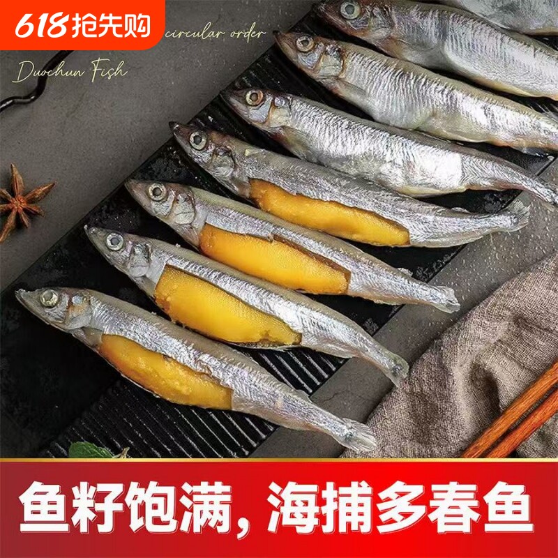 满籽新鲜多春鱼籽鱼冷冻海鲜水产鲜活海鱼烧烤食材生鲜批发带籽