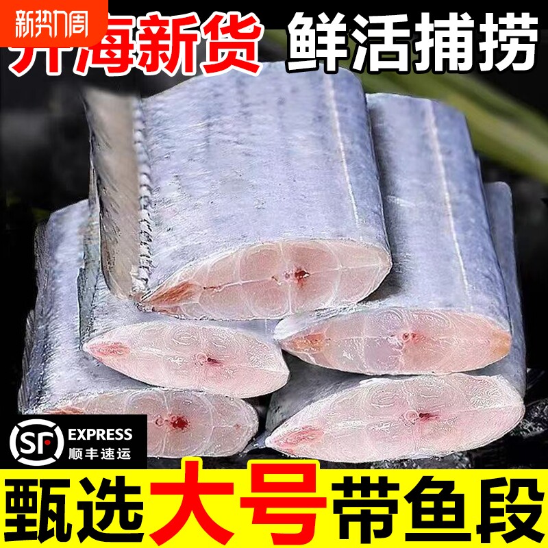 新鲜带鱼段大段冷冻带鱼东海小眼带鱼刀中段雷达海鲜水产整条鲜活