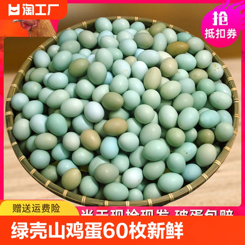 绿壳山鸡蛋60枚新鲜乌鸡蛋40枚正宗农家散养土鸡蛋15枚农村柴鸡蛋