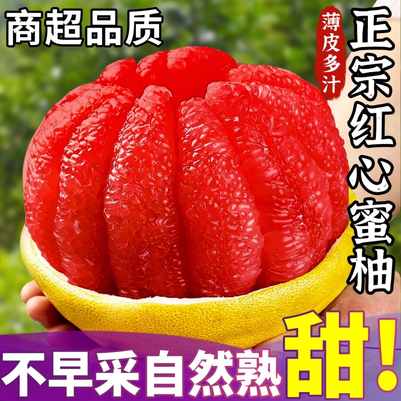正宗平和红心蜜柚现摘10斤装当季新鲜水果现摘蜜柚红肉葡萄甜柚大