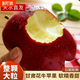 天水花牛苹果水果甘肃10斤新鲜整箱当季 糖心粉面丑平安果现摘应季