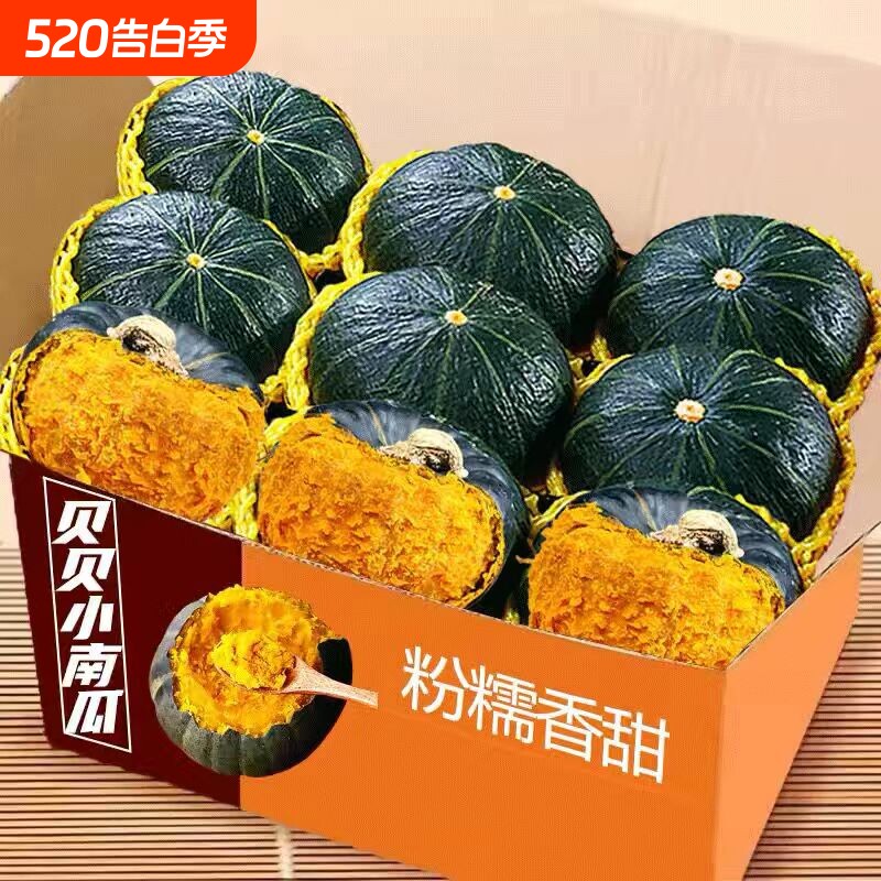 真贝贝南瓜9斤正宗新鲜板栗味品种南瓜现摘婴儿孕妇粉糯