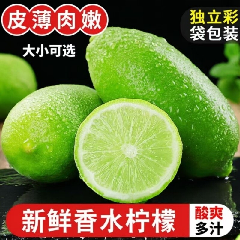 海南香水柠檬新鲜奶茶店专用无籽当季水果皮薄子弹头青柠檬批发