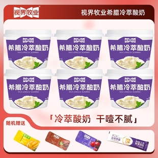 6盒干噎干巴低温冷萃希腊酸奶健康 希腊厚酸奶原味100g 视界牧业