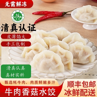 【顺丰包邮】手工牦牛肉大葱水饺方便家庭速冻水饺皮薄馅大(清真)