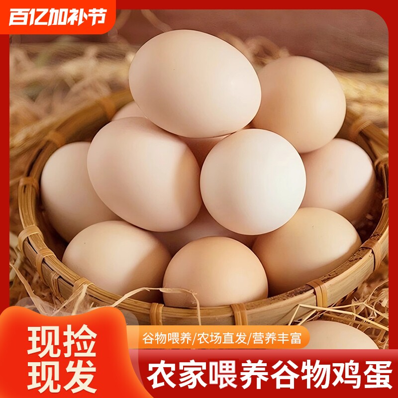 新鲜鸡蛋初生鲜鸡蛋山林谷物当日鲜蛋喂养农场