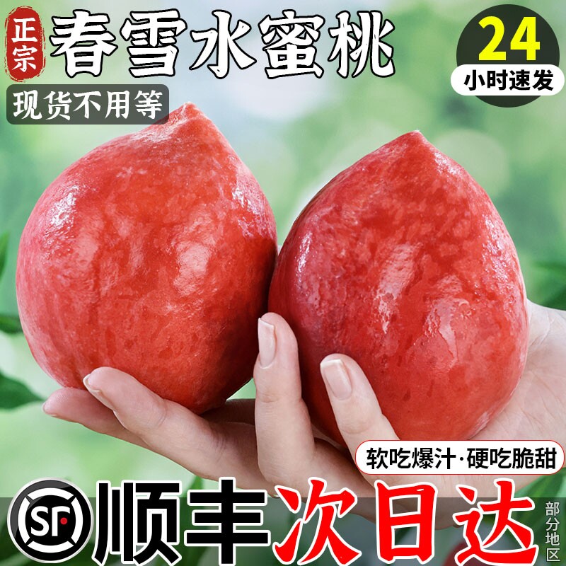 顺丰春雪水蜜桃新鲜水果现货脆桃毛桃应当季孕妇脆甜桃子整箱包邮