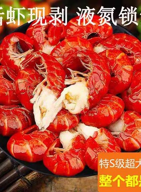 新鲜海鲜大号龙虾尾冷冻小龙虾批发商用虾尾水产大虾回购液氮一斤