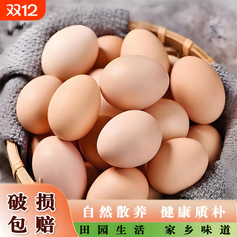 农家散养正宗土鸡蛋新鲜笨鸡蛋柴鸡蛋整箱现捡现发营养早餐喂养