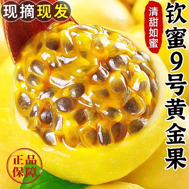 广西钦蜜9号黄金百香果现摘大果纯甜原浆果酱孕妇水果整箱包邮
