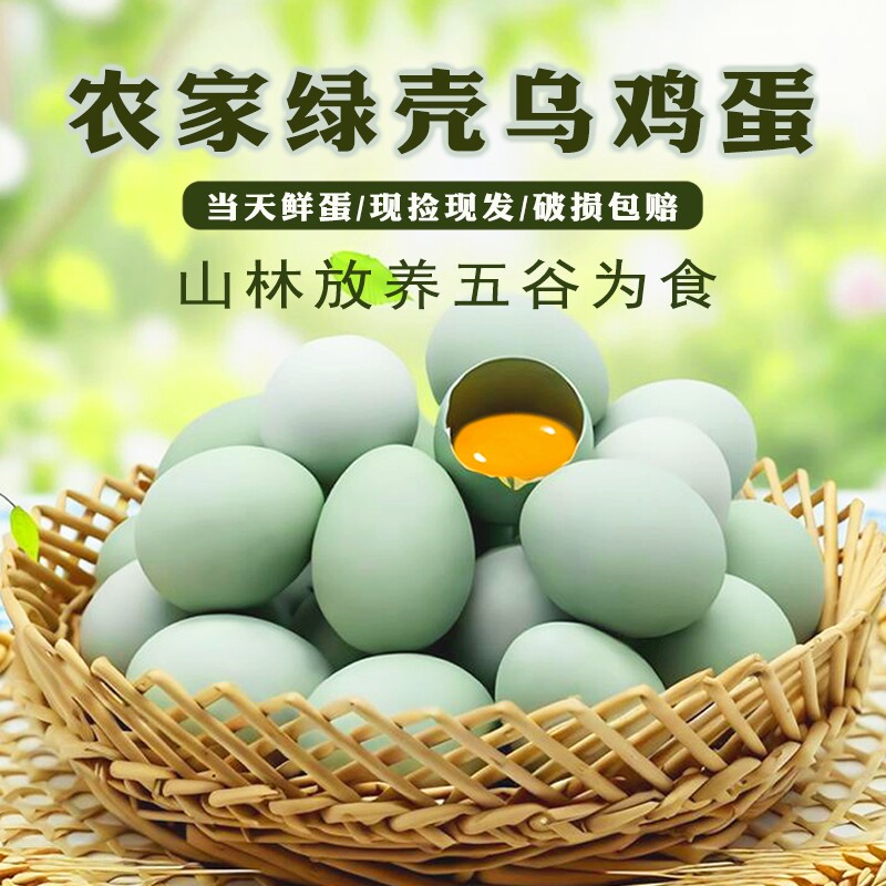 正宗新鲜乌鸡蛋宝宝孕妇蛋月子蛋散养农家绿壳蛋现捡现发破损包赔
