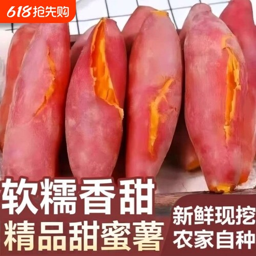 新鲜沙地红薯粉糯蜜薯现挖现发农家自种黄心地瓜非板栗红薯西瓜红