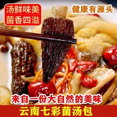 羊肚菌虫草花煲汤材料包食材广东月子炖汤鸡汤干货菌菇汤料包七彩