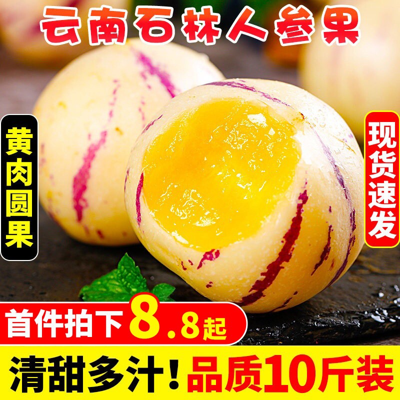 云南石林人参果10斤新鲜大果应季整箱人叁果水果七彩黄肉圆果包邮