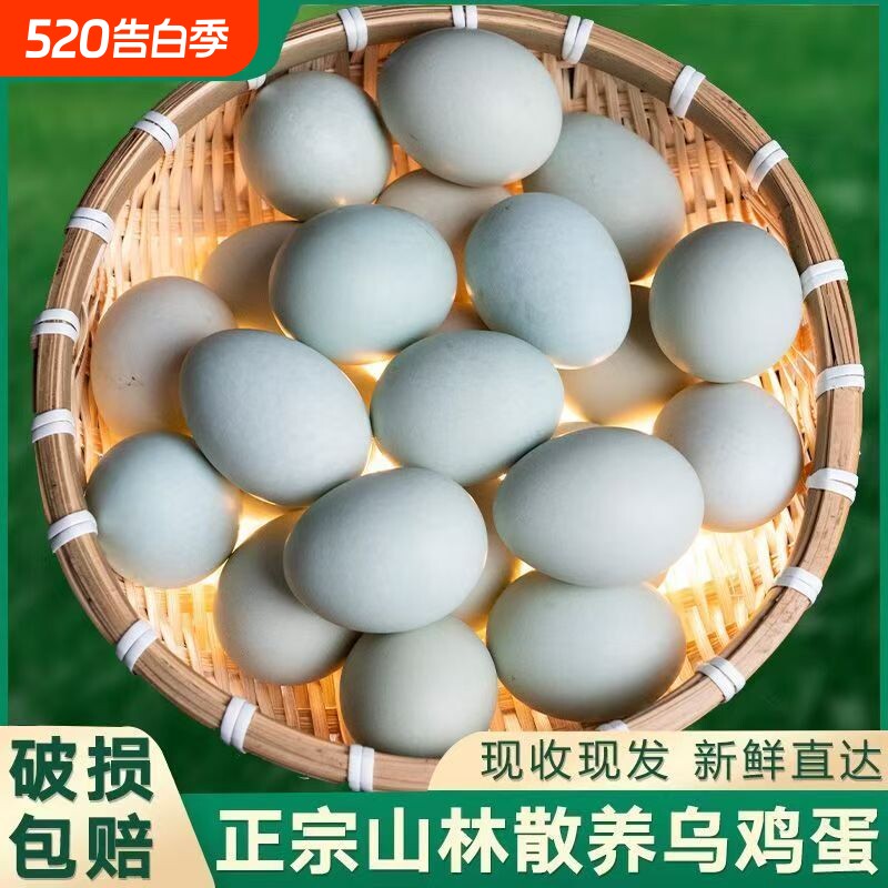 新鲜乌鸡蛋宝宝孕妇蛋月子蛋农家散养绿壳蛋土鸡蛋优质鸡蛋现捡