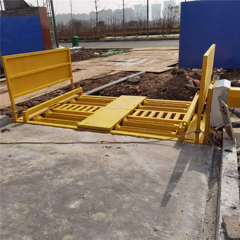 工地滚轴式洗轮机 八轴带排泥滚轴洗车机 工程车辆冲洗滚轮洗车台