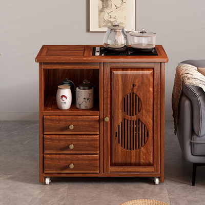 实木茶几移动茶桌小茶台烧水壶一体家用茶水柜茶车阳台煮泡茶桌子