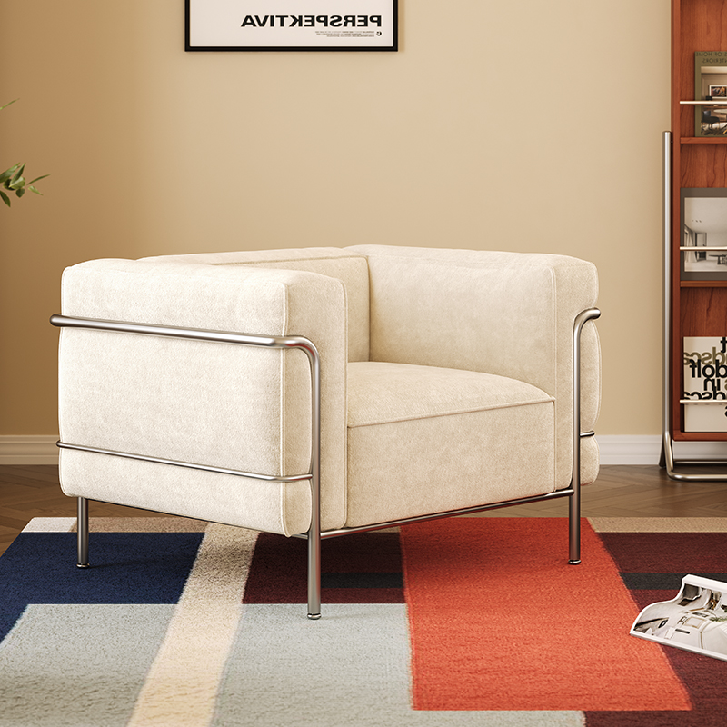 包豪斯LC3雪尼尔单人沙发家用客厅休闲极简单人可定制沙发椅子