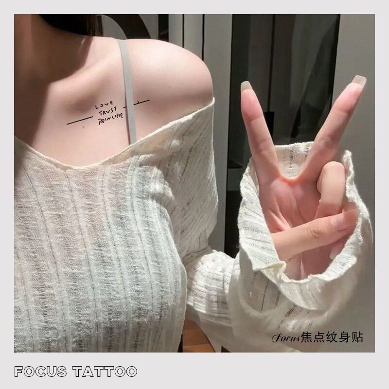 速发高级感手臂锁骨手腕仿真刺青可水洗不反光草本纹身贴男防水