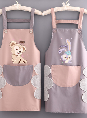 速发约用防水防油围裙厨房可爱工作简家上班做饭大男人围腰