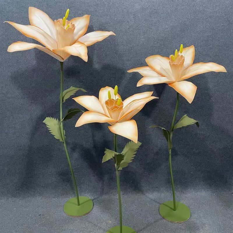 速发婚礼大型水仙路引摆件舞台泡沫花百合立杆纸艺花装饰橱窗婚庆