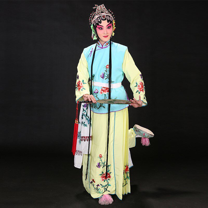 速发卖水服 京剧戏曲舞蹈演出服装花旦小衣包丫鬟卖水戏装坎肩裙