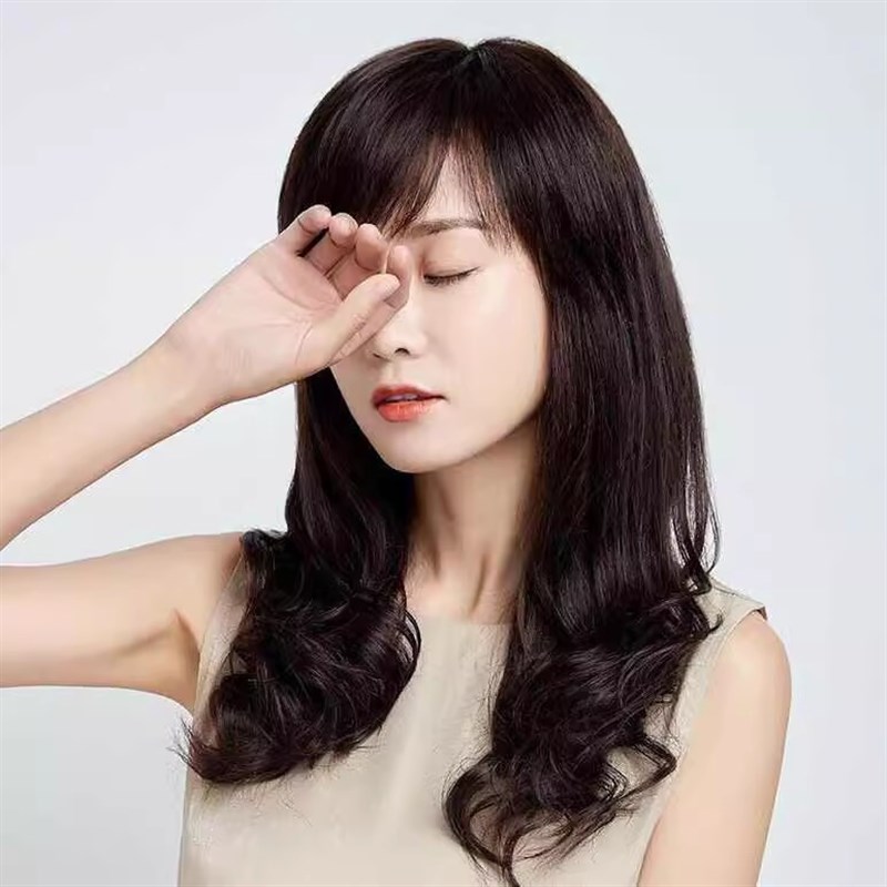 现货速发假发中长卷发大波浪长发发披肩中老年妈妈真发全头套自然