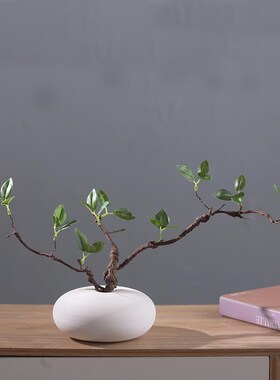 速发新中式侘寂风装意白色花瓶花轻奢高餐花卉电视柜端桌创饰摆设