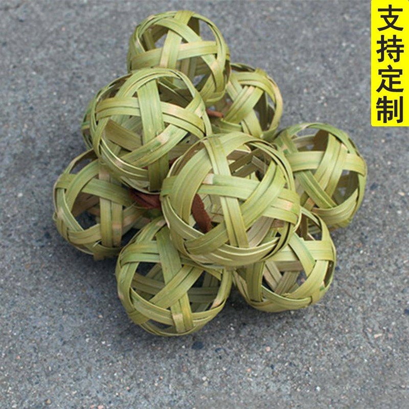 速发手工竹编蹴鞠球足踢藤球古代道具成品儿童幼儿园古代可球道具