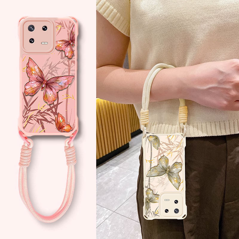 适用小米13手机壳14Pro墨竹蝴蝶15ultra新女款12X全包硅胶防摔12S四角挂绳壳11青春版MIUI高级感civi5Pro外壳,3C数码配件,手机保护套/壳,淘宝优惠券,粉丝福利购,淘宝优惠卷