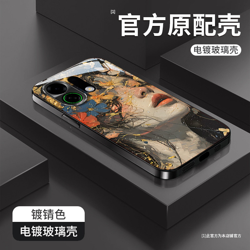 适用OPPOK13Turbo手机壳新款K12S繁华少女K11X唯美创意K9轻奢高级OPPO全包防摔FidnX8带挂绳X7ultra不会撞壳