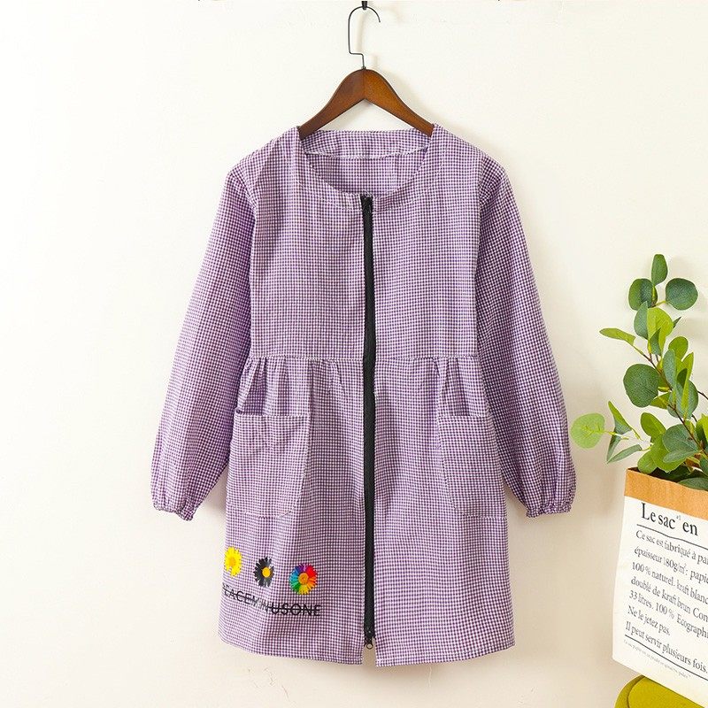 韩版长袖围裙家用厨房做饭透气防污上班时尚罩衣女新款正穿工作度,工业油品/胶粘/化学/实验室用品,实验室漏斗,淘宝优惠券,粉丝福利购,淘宝优惠卷