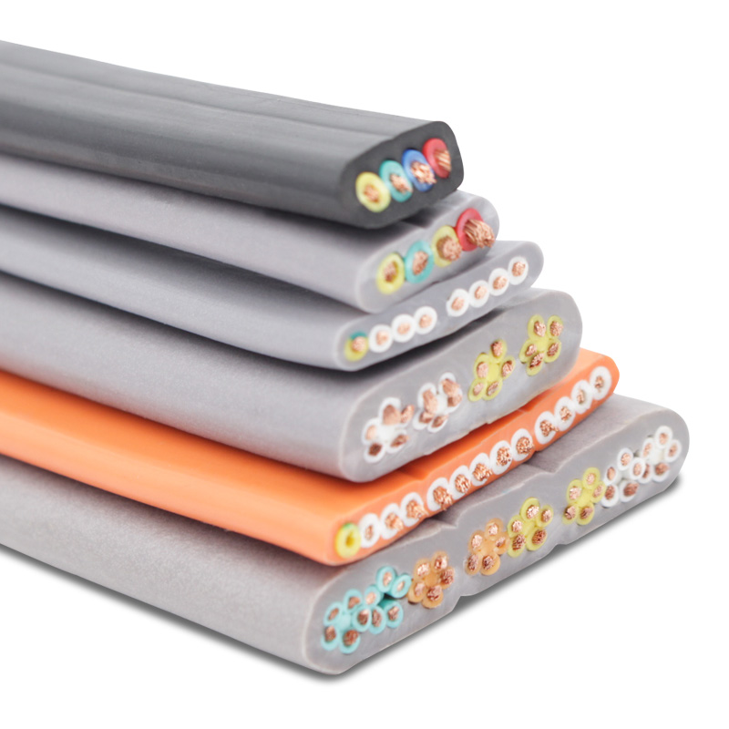 行车扁平电缆线TVVB3/4/5/6/8/10-60芯电动伸缩门电梯随行扁电缆