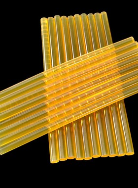 黄色透明超高粘热熔胶棒11mm热溶胶条7Jmm环保胶棒耐高温胶棒胶枪